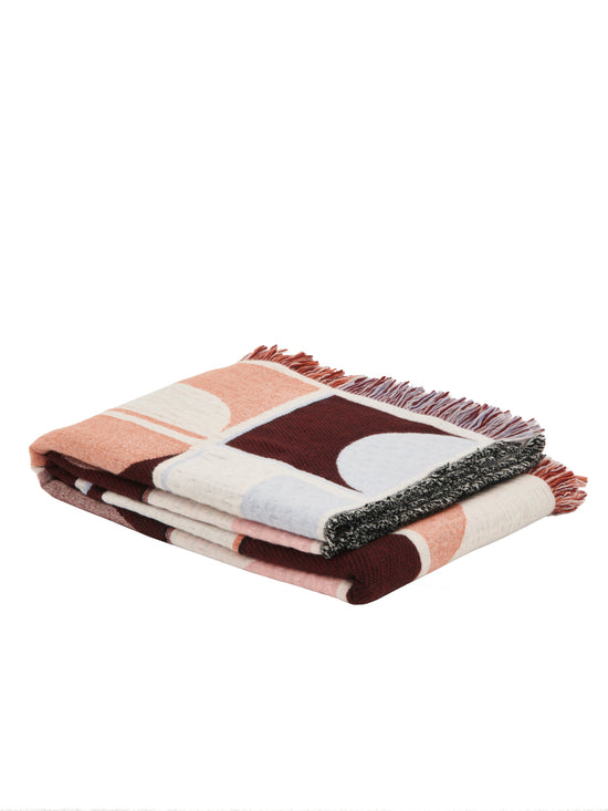 Grid Blanket Pink + Maroon