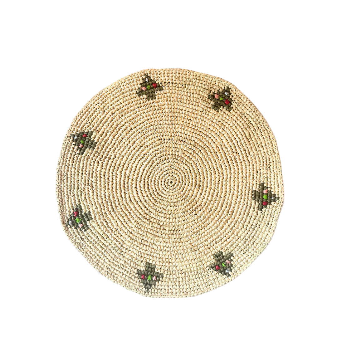 Woven Christmas Tree Raffia Placemat