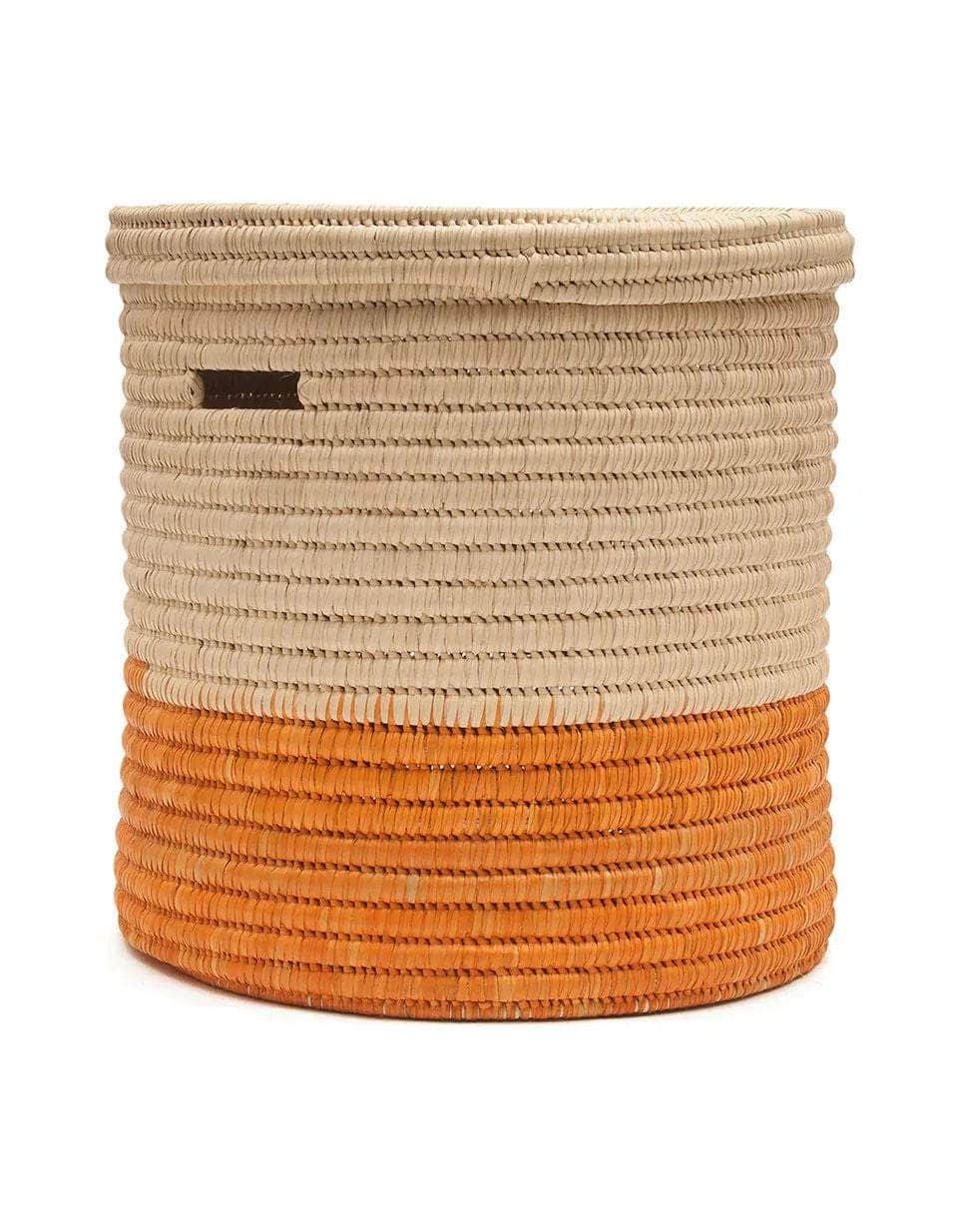 WAPI : Orange Colour Block Lidded Laundry Basket
