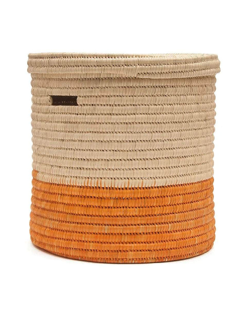 WAPI : Orange Colour Block Lidded Laundry Basket