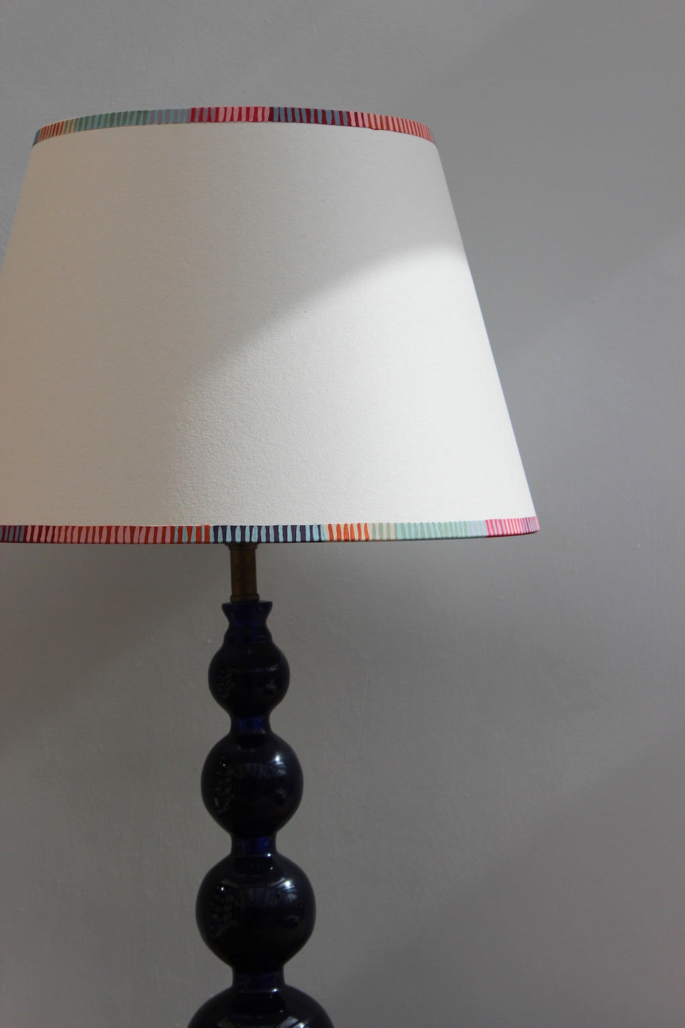 Prism Striped Edge - Hand Painted Empire Lampshade With Striped Boarder