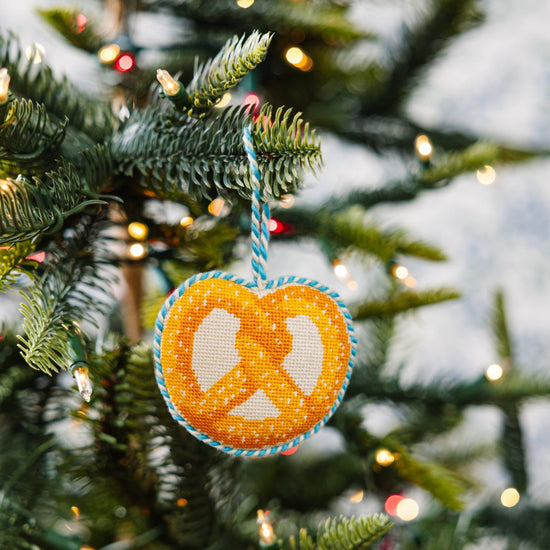 Needlepoint Icon Ornament - Pretzel