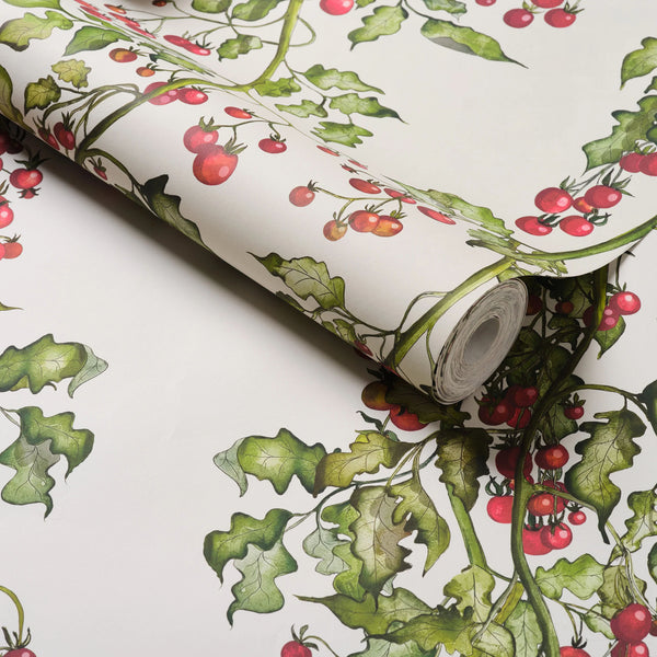 Tomato Vine Stripe Wallpaper
