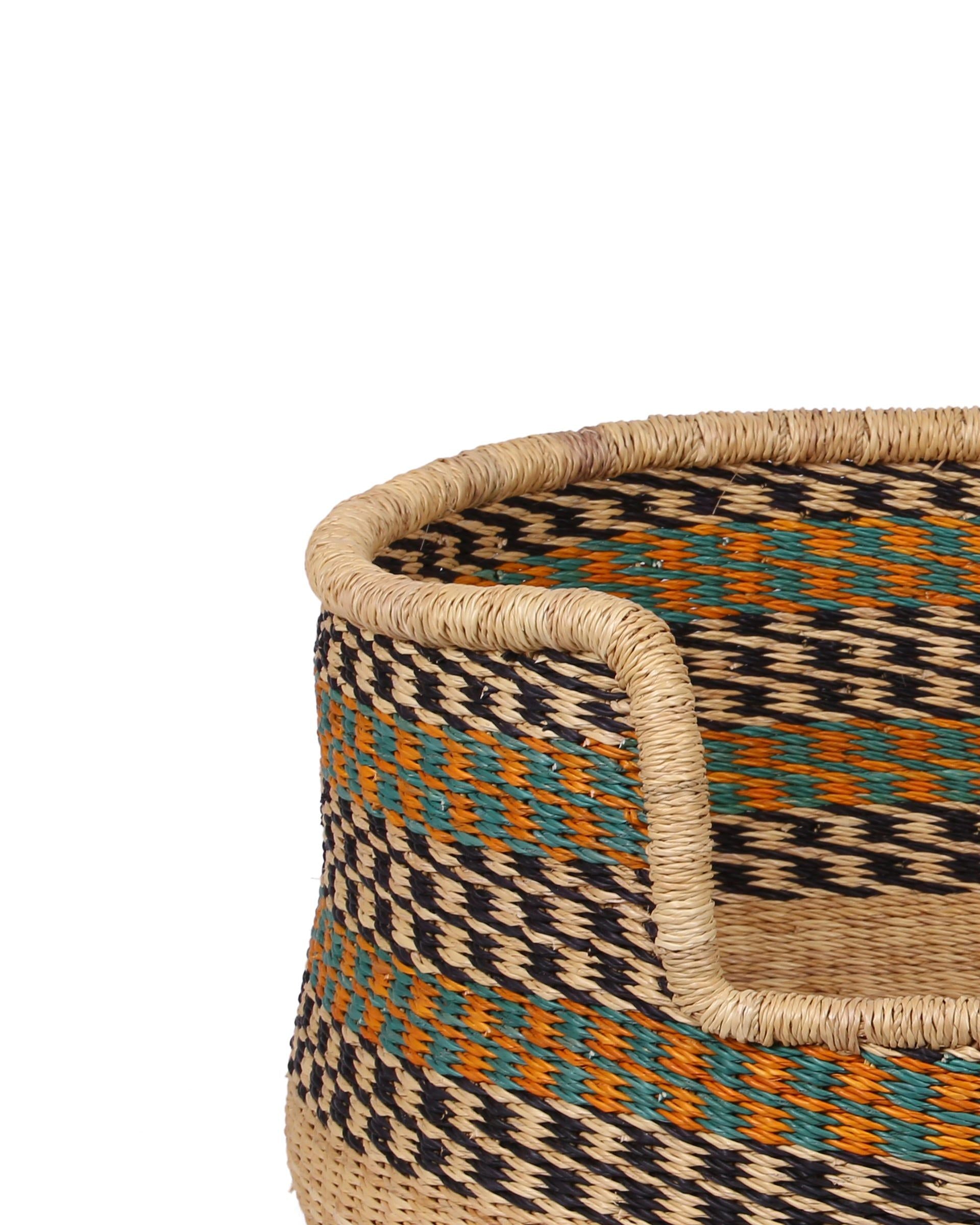 MADONUDENU: Orange, Blue and Black Dog Basket - Medium