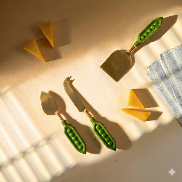 Pea Cheese Knife Set - (Set of 3) , 7 x 2 Inches