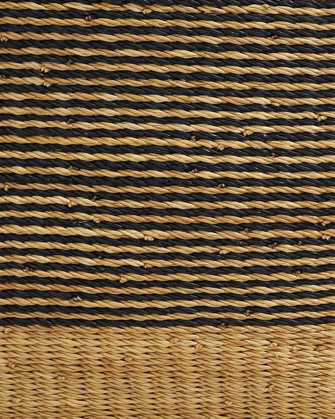 OBUASI: Black Striped Square Storage Basket