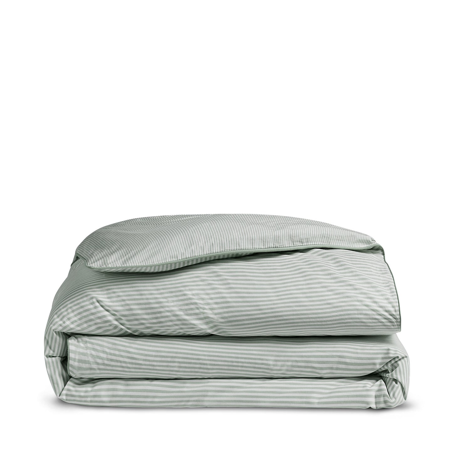 Luxury Organic Cotton Sage Green Striped Duvet Cover
