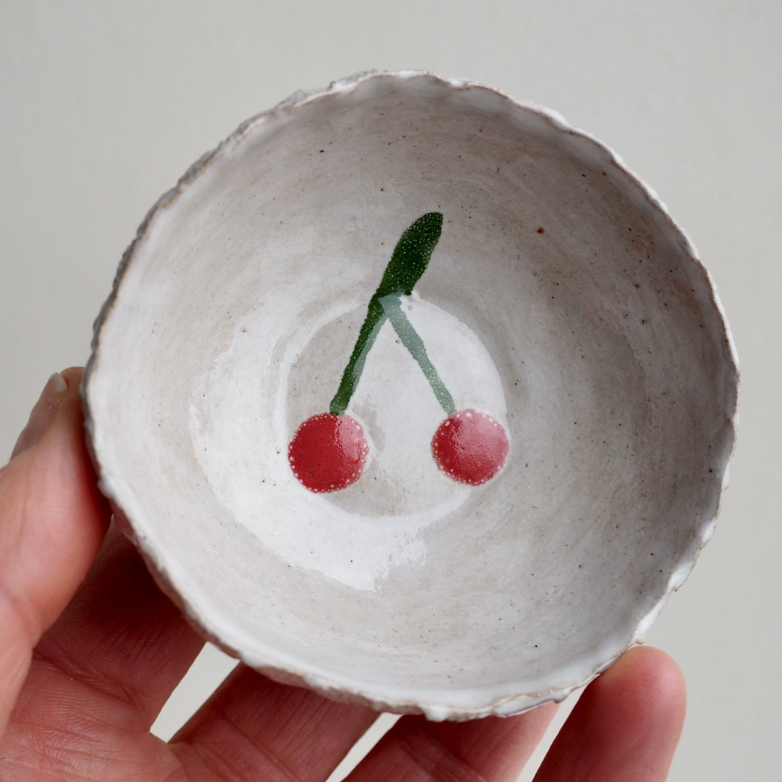 Mini Cherry Ceramic Ring or Condiment Dish
