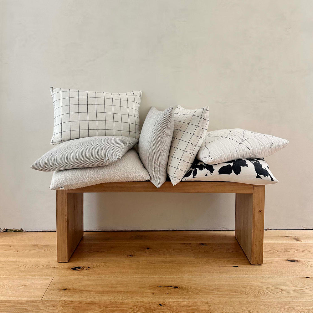 Miller Linen Cushion Check Square - OEKO-TEX Certified