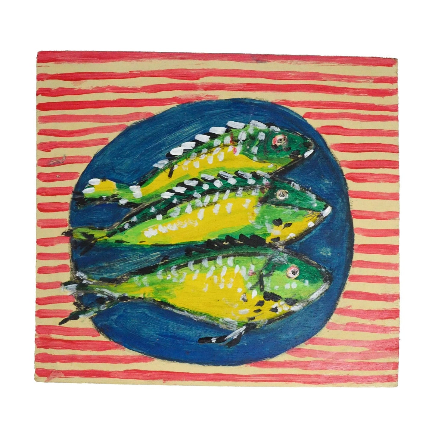 Oil on Board Fish Painting