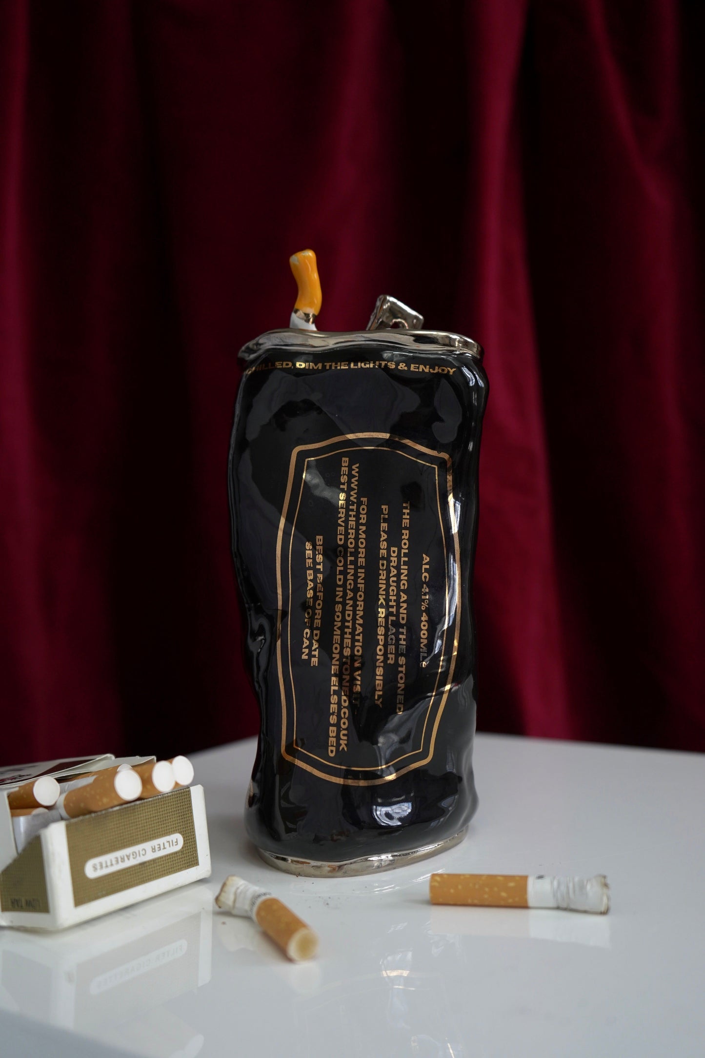 Silver Stubby Beer Can