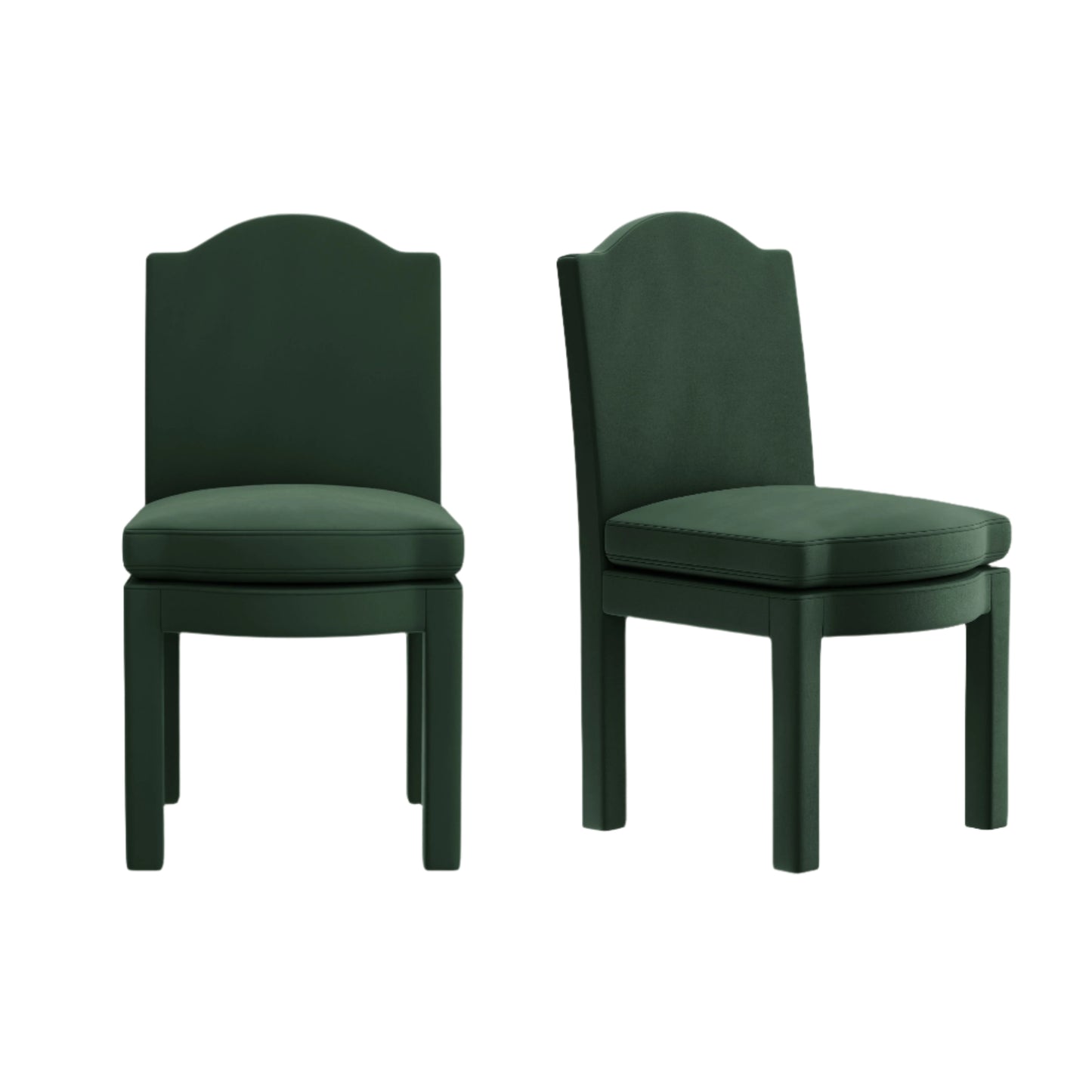 Pair of Leo Dining Chairs, Olive Linen