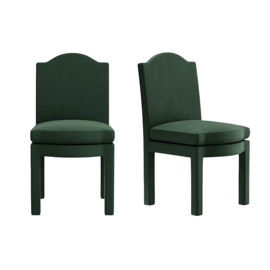 Pair of Leo Dining Chairs, Olive Linen