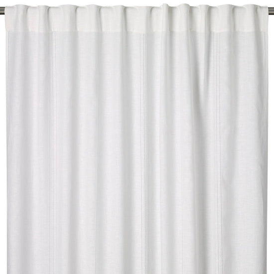 Drawn Thread Curtains - Hemstitch Rows - Ivory White