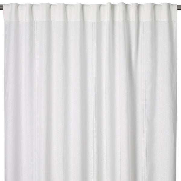Drawn Thread Curtains - Hemstitch Rows - Ivory White