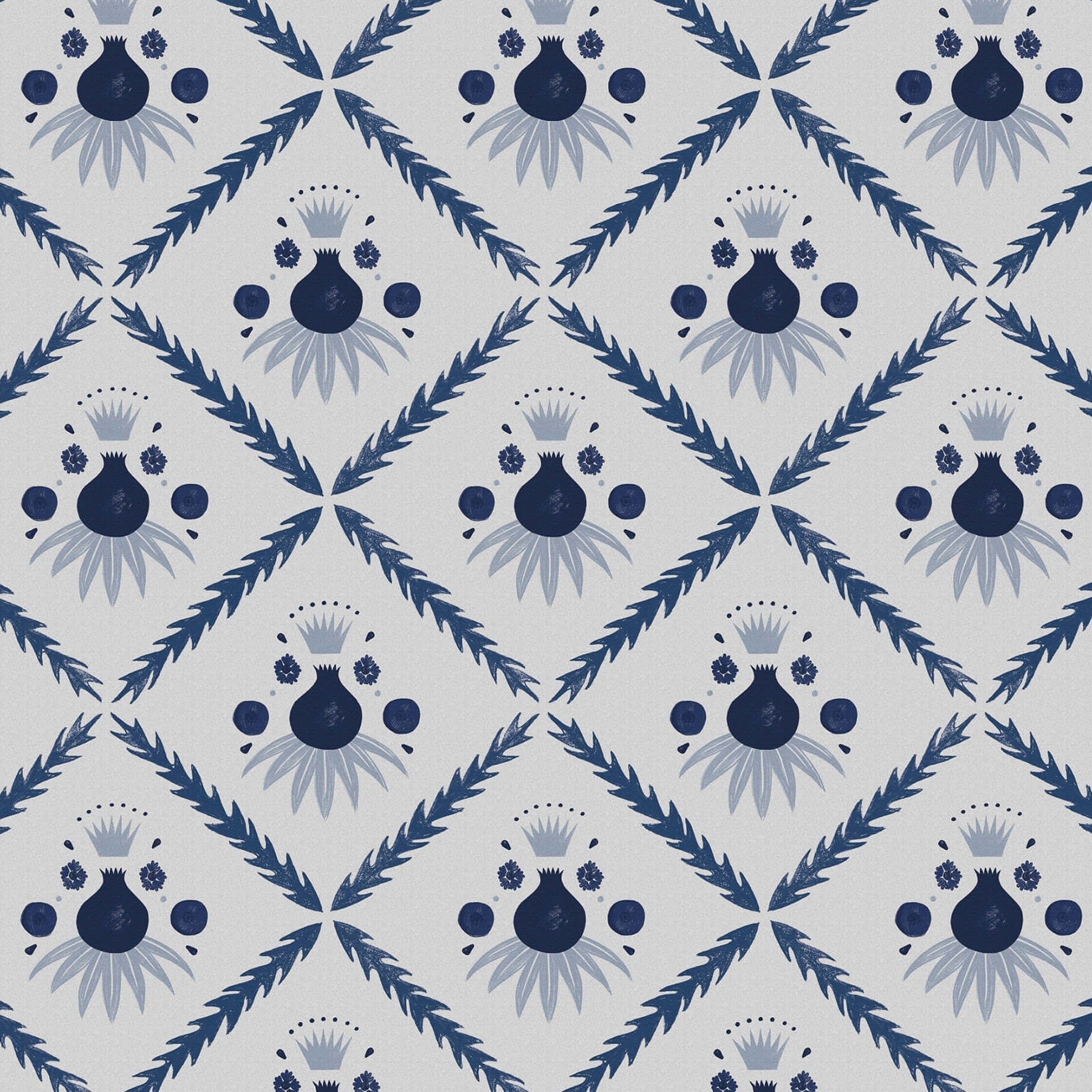 Pome Wallpaper, Oxford Blue, Roll
