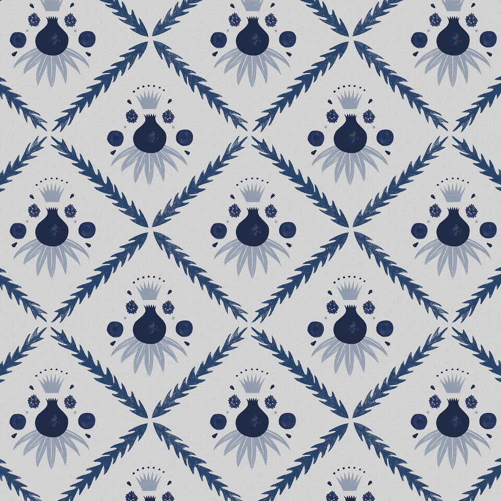 Pome Wallpaper, Oxford Blue, Roll