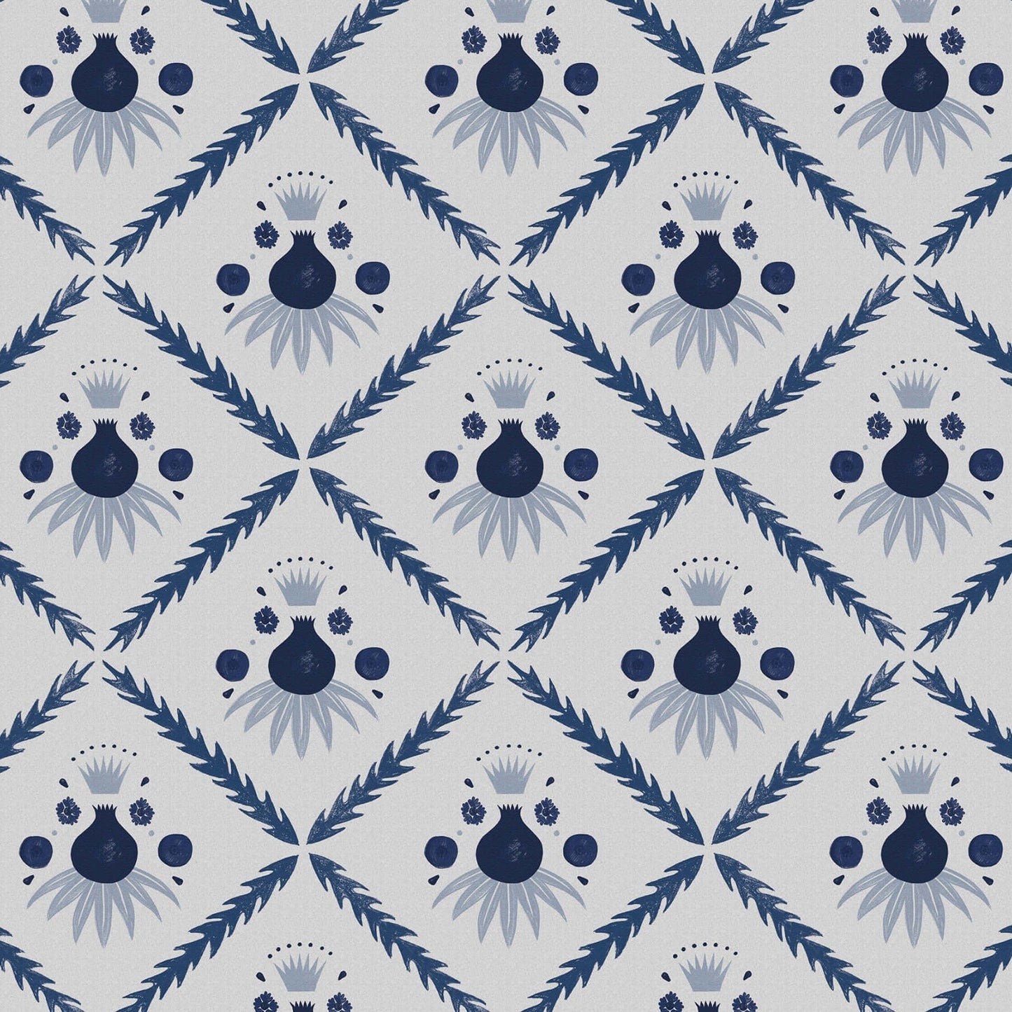 Pome Wallpaper, Oxford Blue, Roll