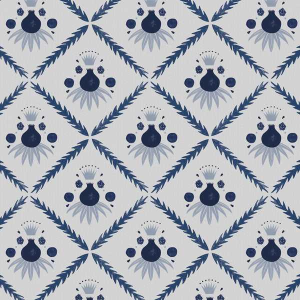 Pome Wallpaper, Oxford Blue, Roll