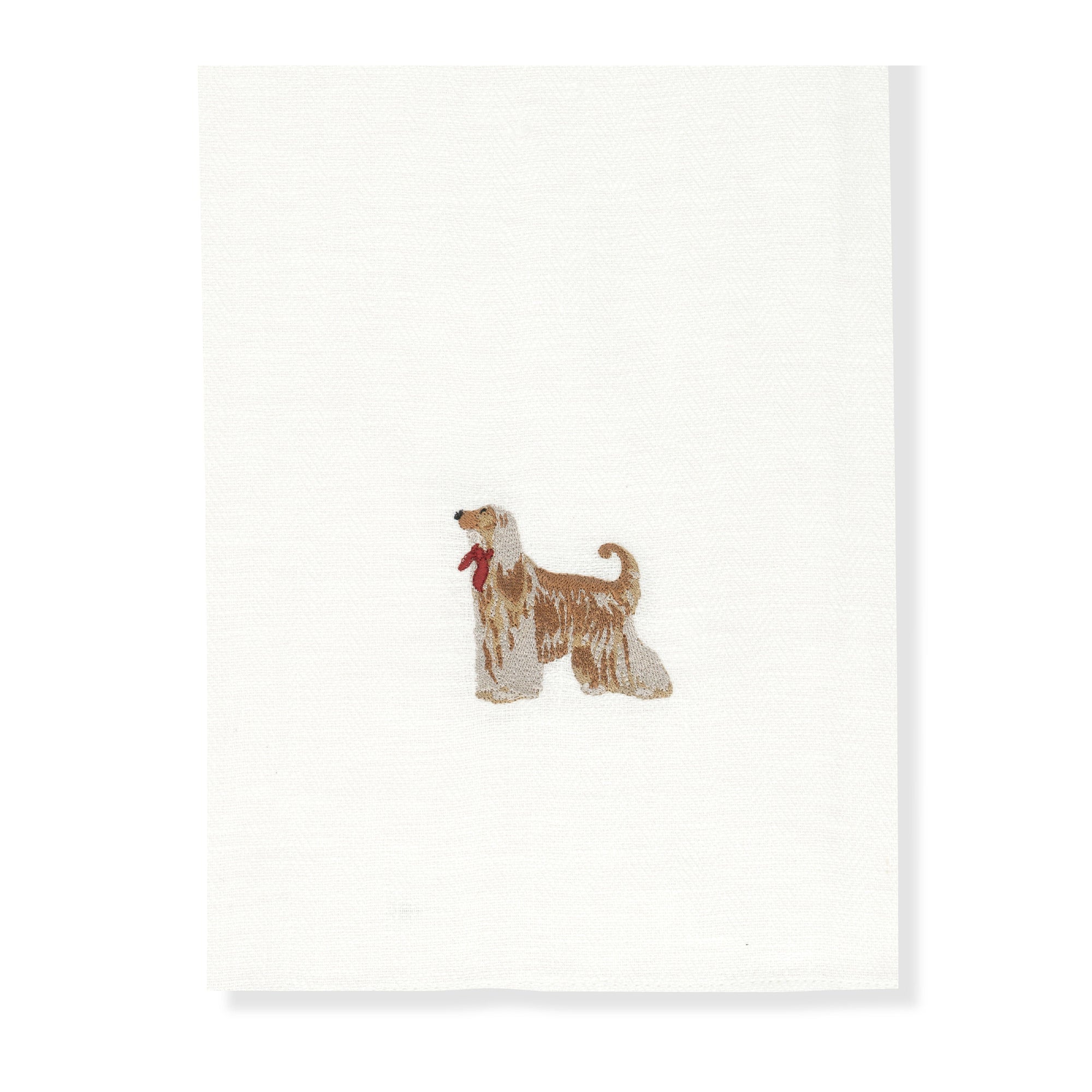 Kitchen Towel with Afghan Hound Embroidery
