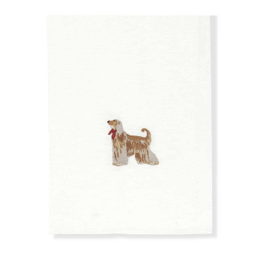 Kitchen Towel with Afghan Hound Embroidery