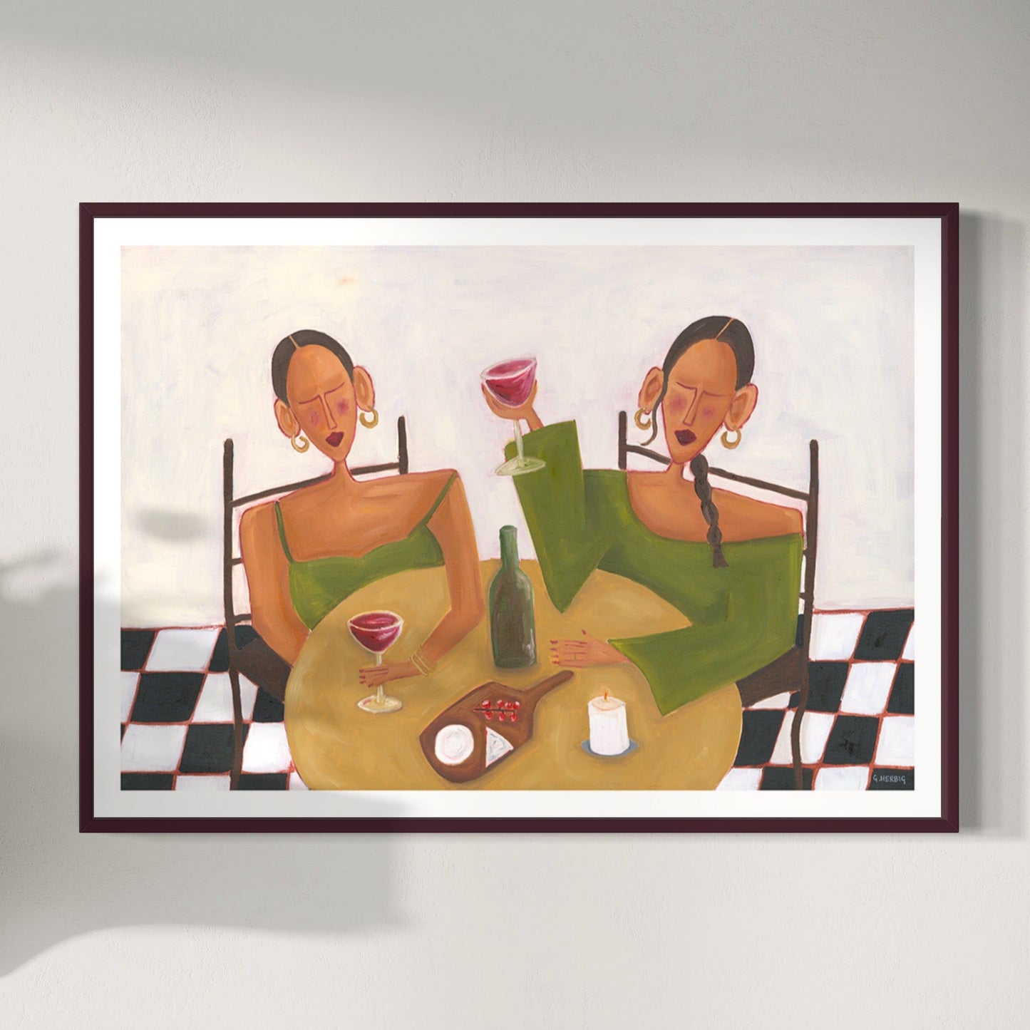 Wine & Cheese Night Art Print