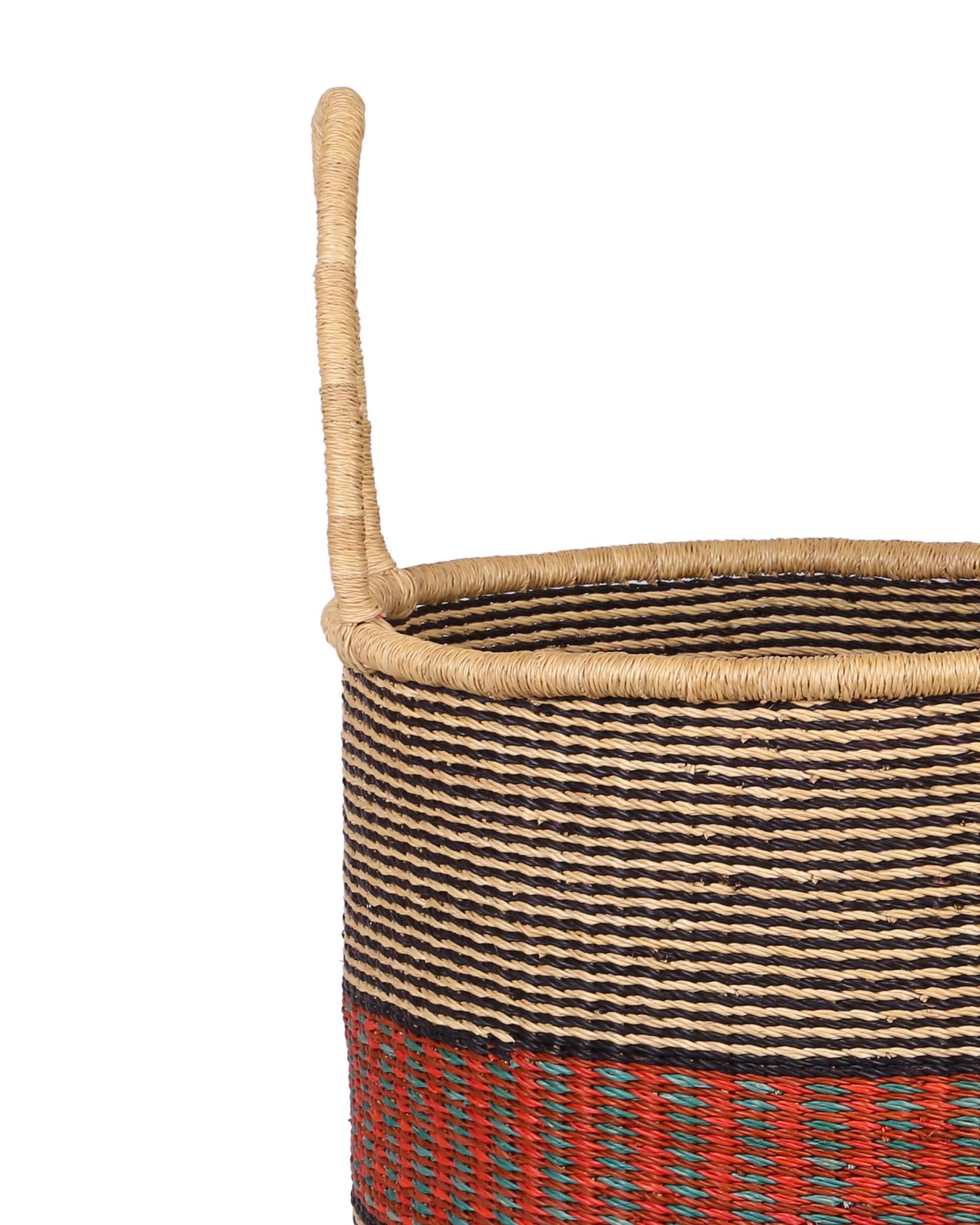 TIMNA: Brown, Black and Blue Log or Laundry Basket