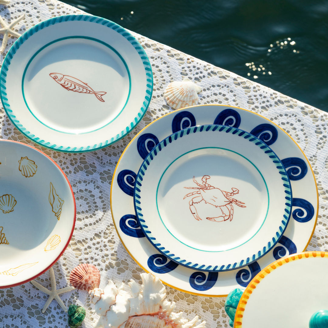 Fish Dessert Plate Set-Of-Two