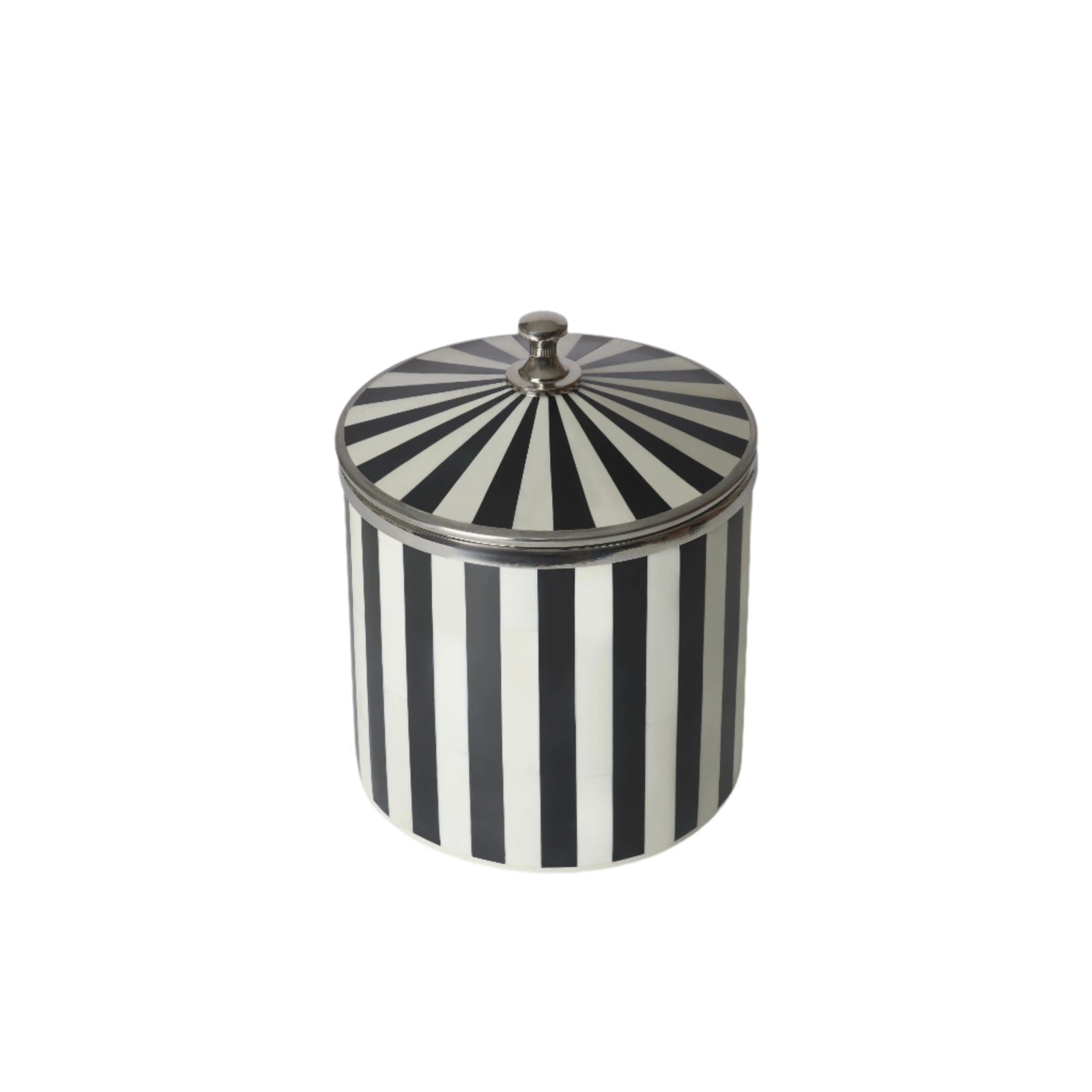 Bone Inlay Ice Bucket | Black & White | Striped