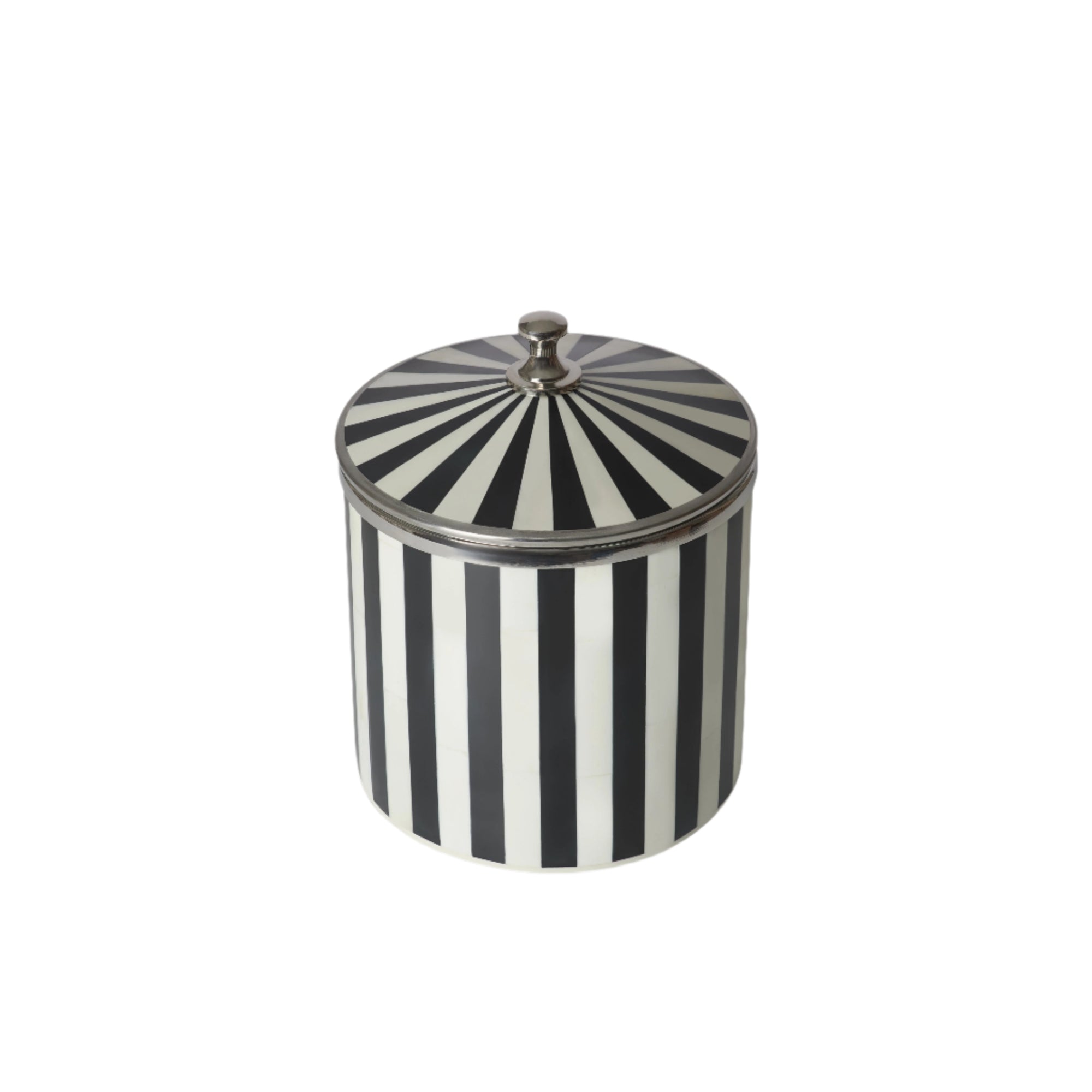 Bone Inlay Ice Bucket | Black & White | Striped