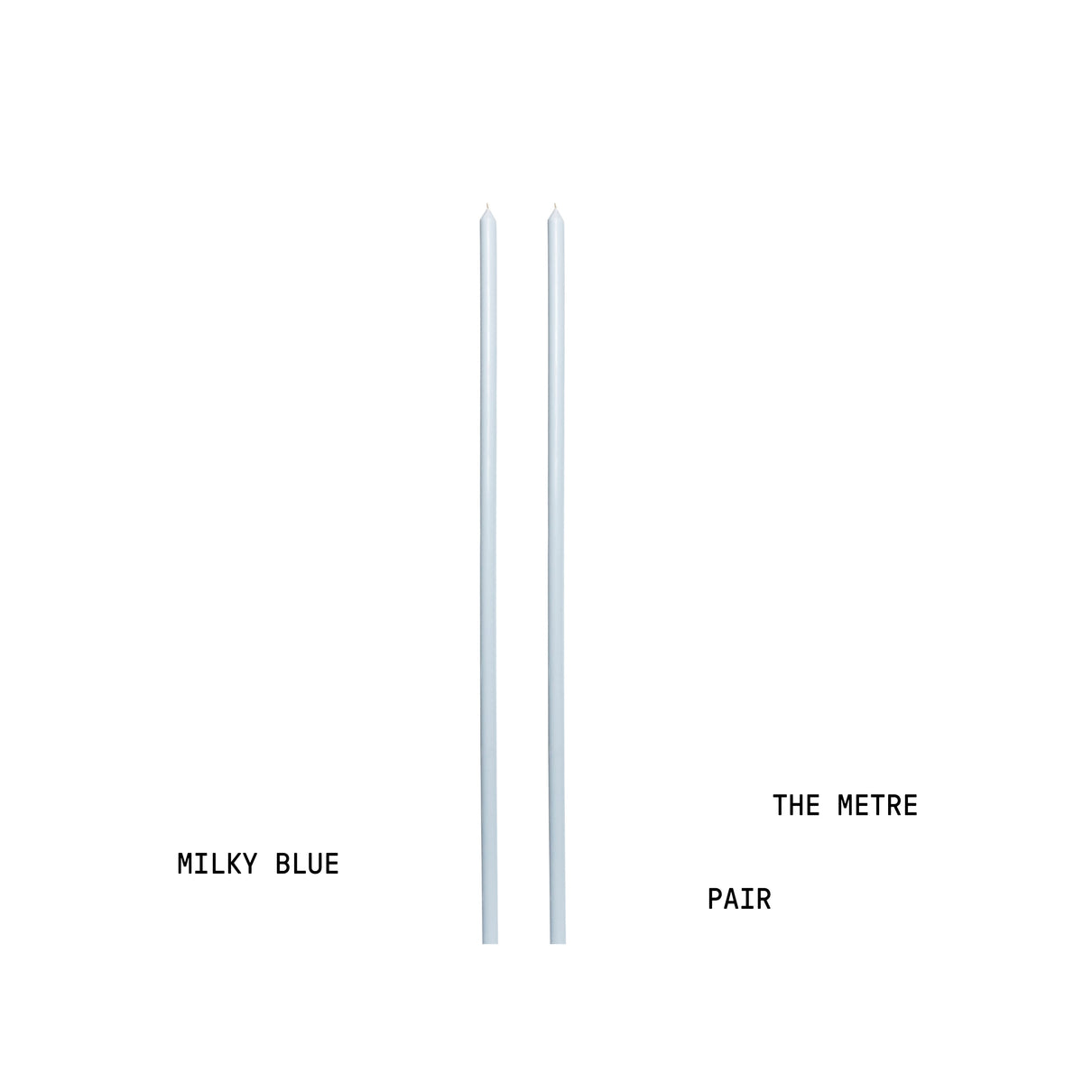 Milky Blue Tapered METRE Candle Pair