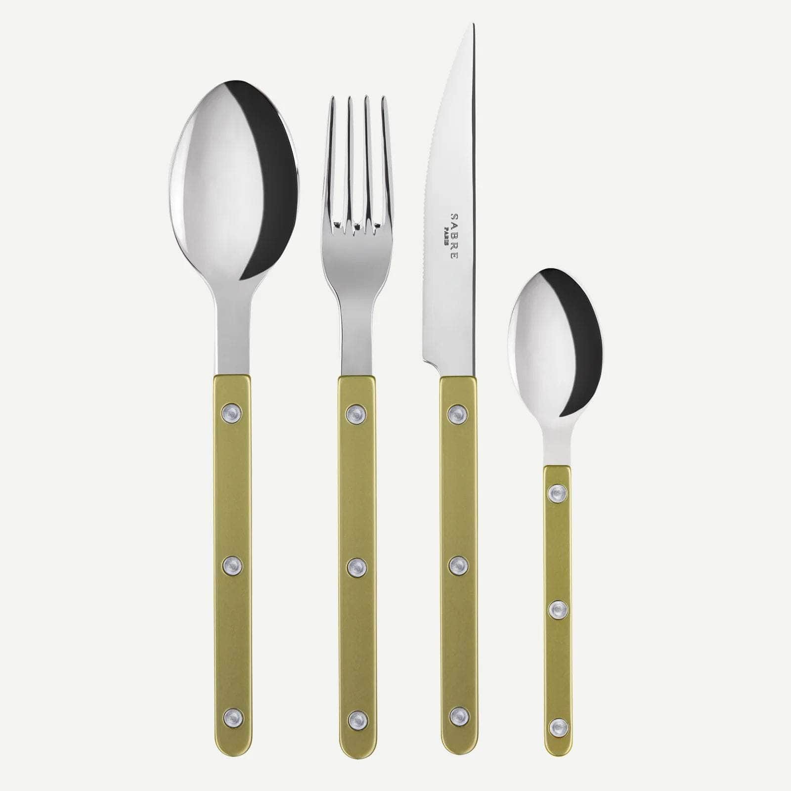 Bistrot Pearly 4pc Cutlery Set, Moss