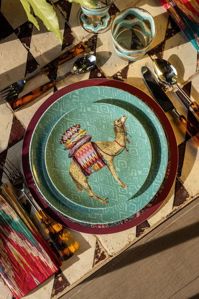 Les Ottomans x Matthew Williamson Porcelain Plate - Blue Camel