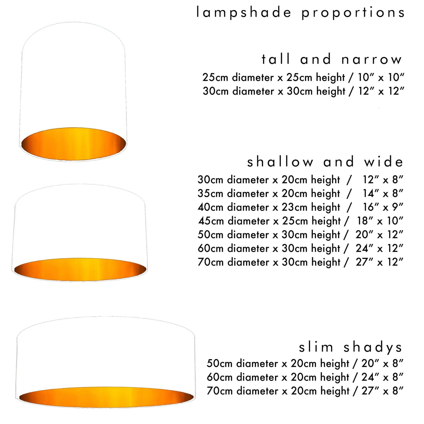 White Cotton Lampshade With Gold Lining