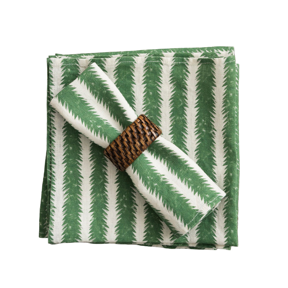 Set of 6 Atria Mini Green Linen Napkins