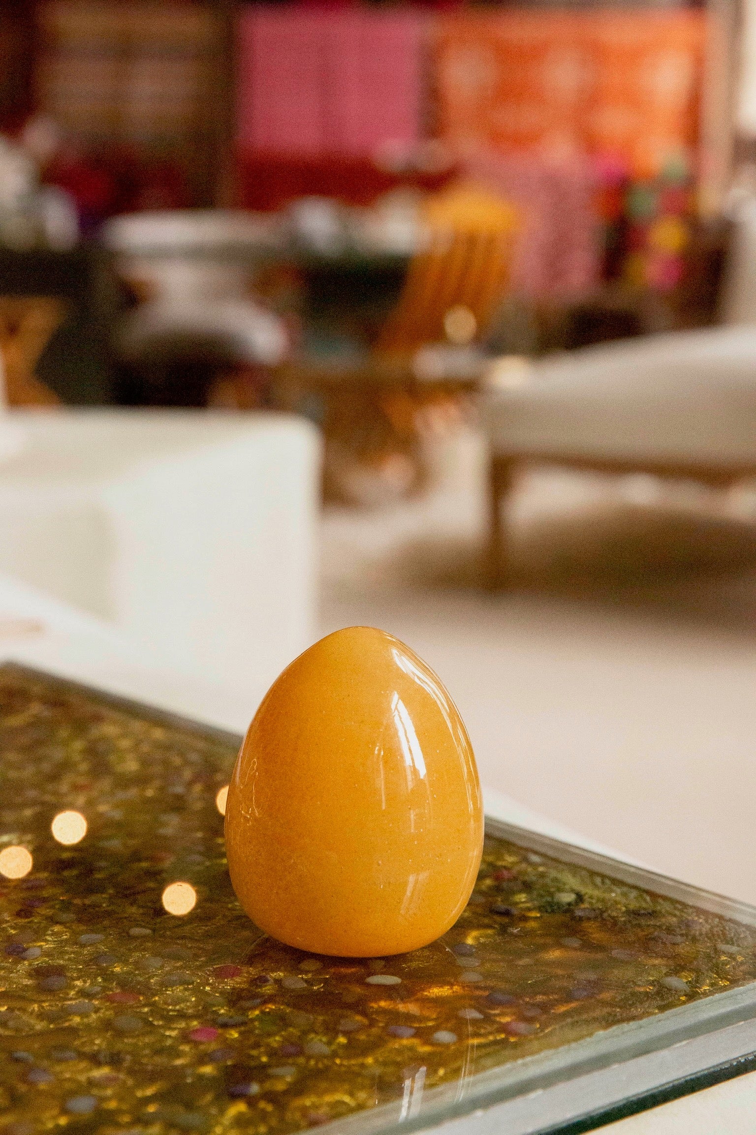 Anthologist Glass Easter Egg, Gold Small