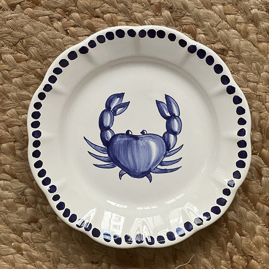 Estate Blue Crab Plate 16cm