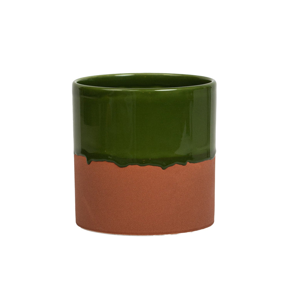 Drip Ceramic Planter Medium - Rich Green T