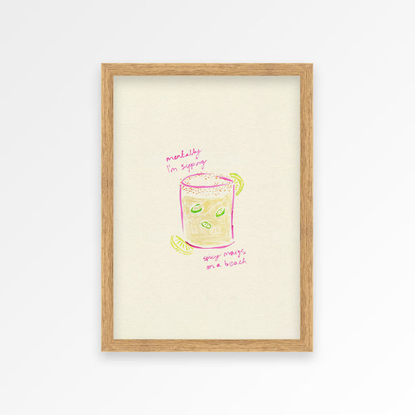 Sippin Spicy Margs Hand Painted Print