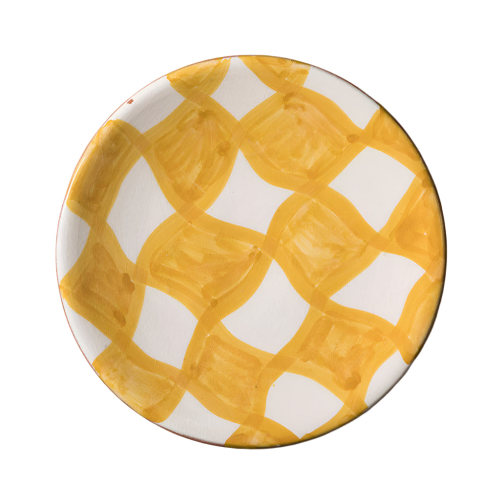 Mustard Chequered Fez Plate