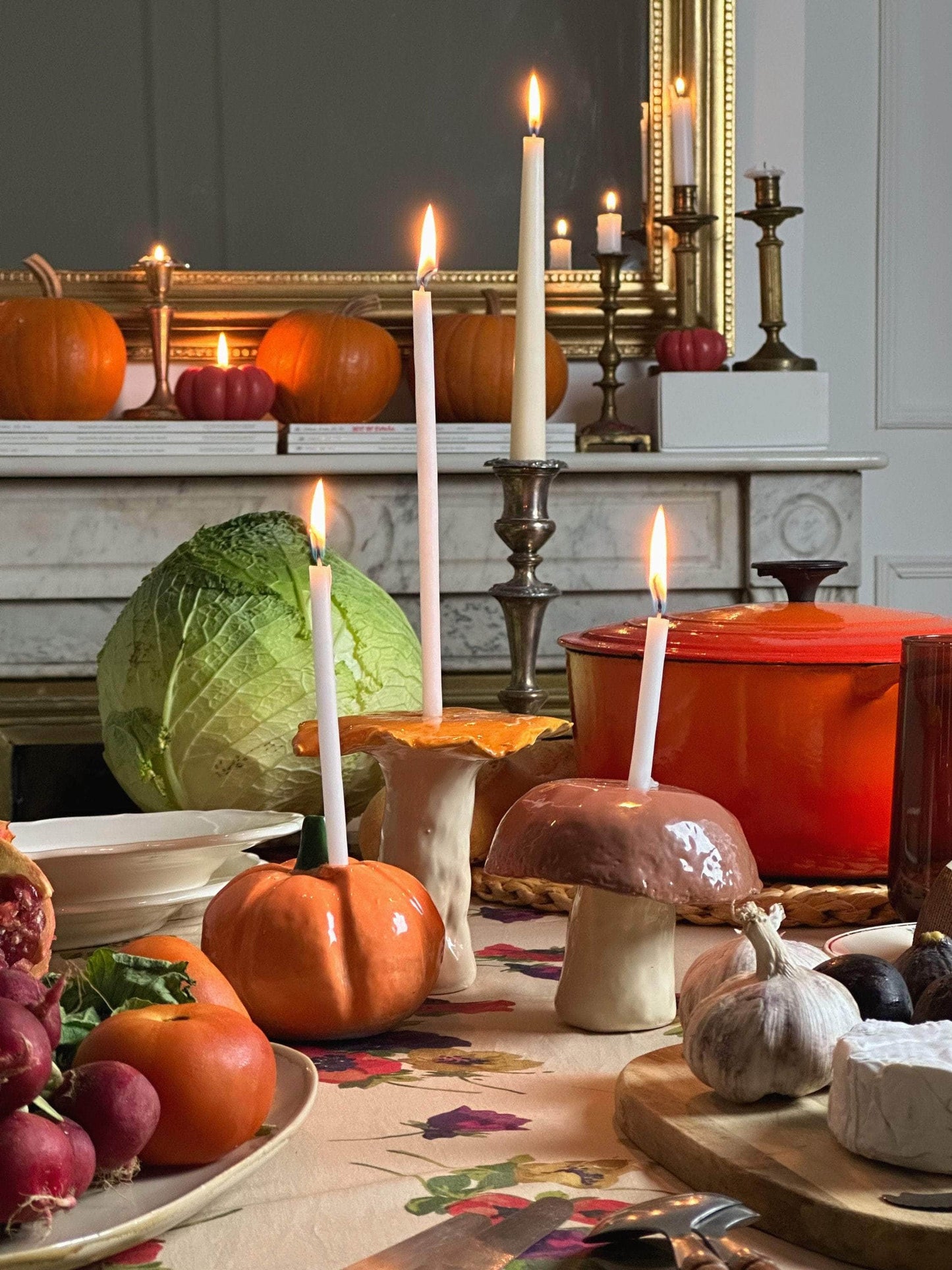 Ceramic Pumpkin Candle Holder