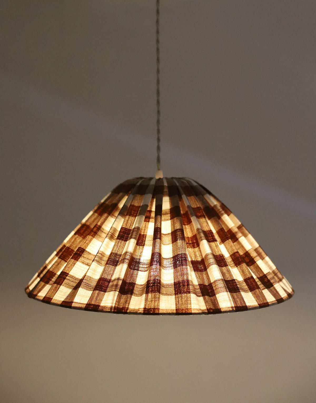 Conical Pendant Light Large Checks Malala ‘Terra’