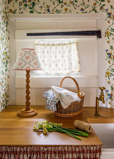 Folk Flower Lampshade - Pink / Green