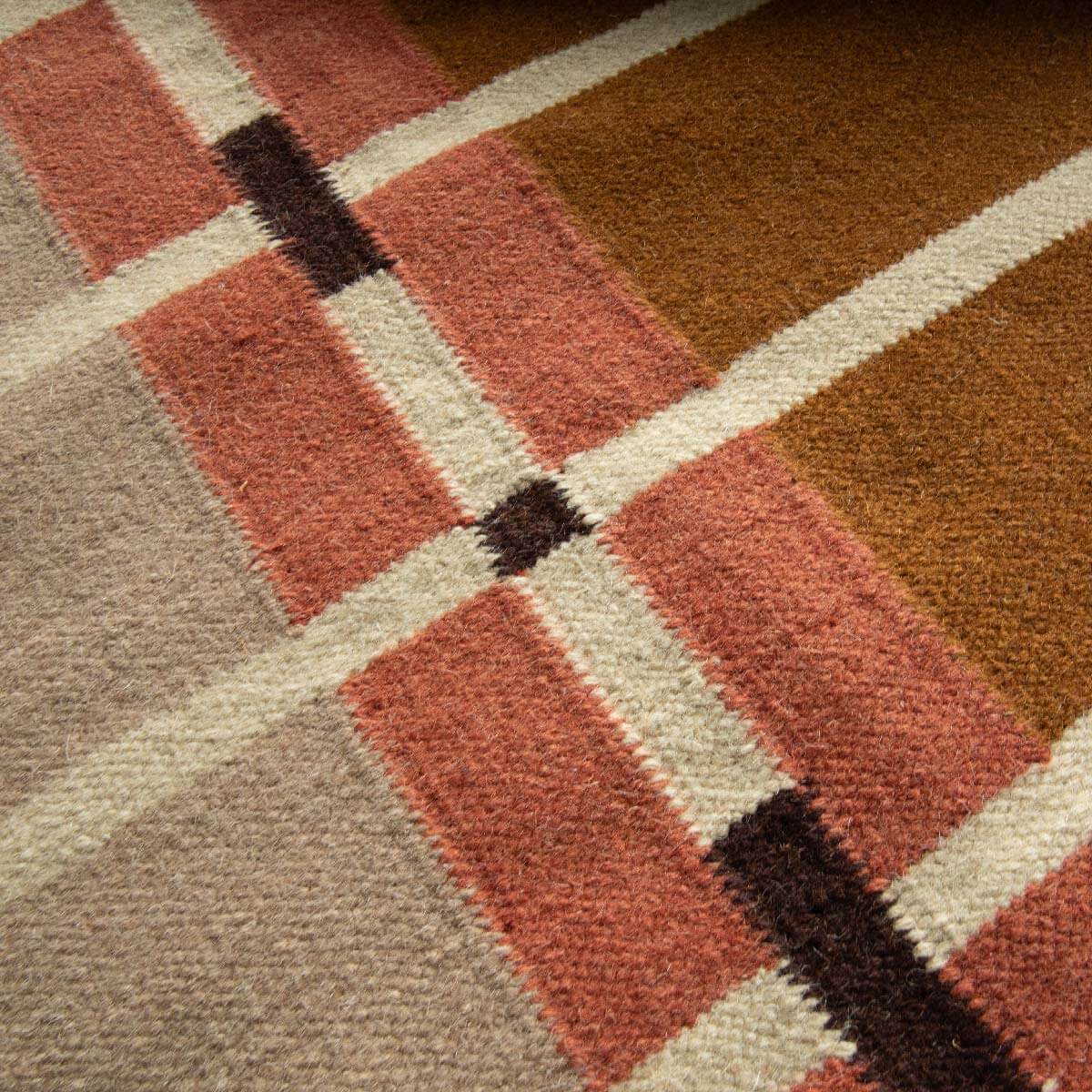 Corbie Flatweave Rug - Taupe Brown-