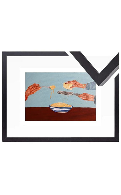 Sharing pasta Fine Art Print