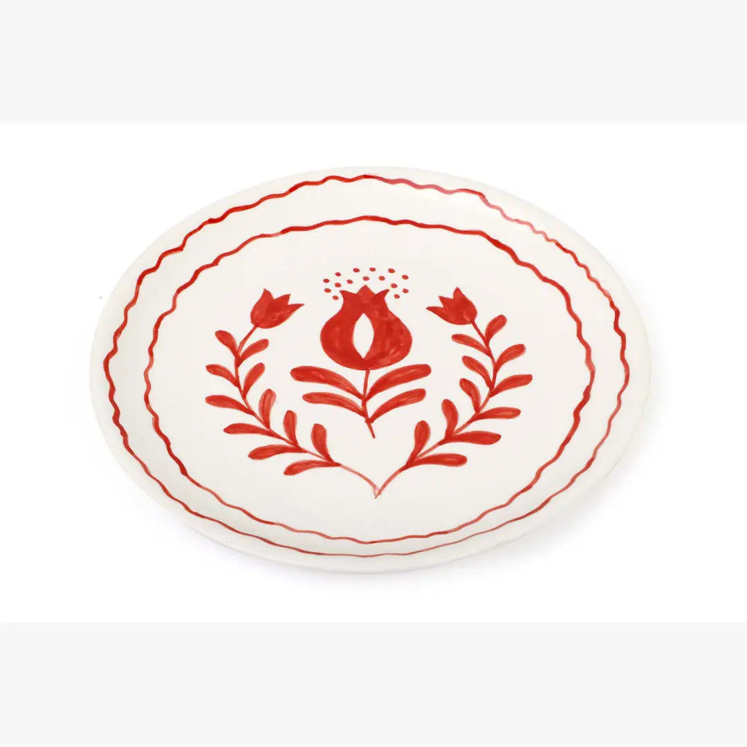 Red Anaar Snack Plate , 7x7 Inches (Set of 2)