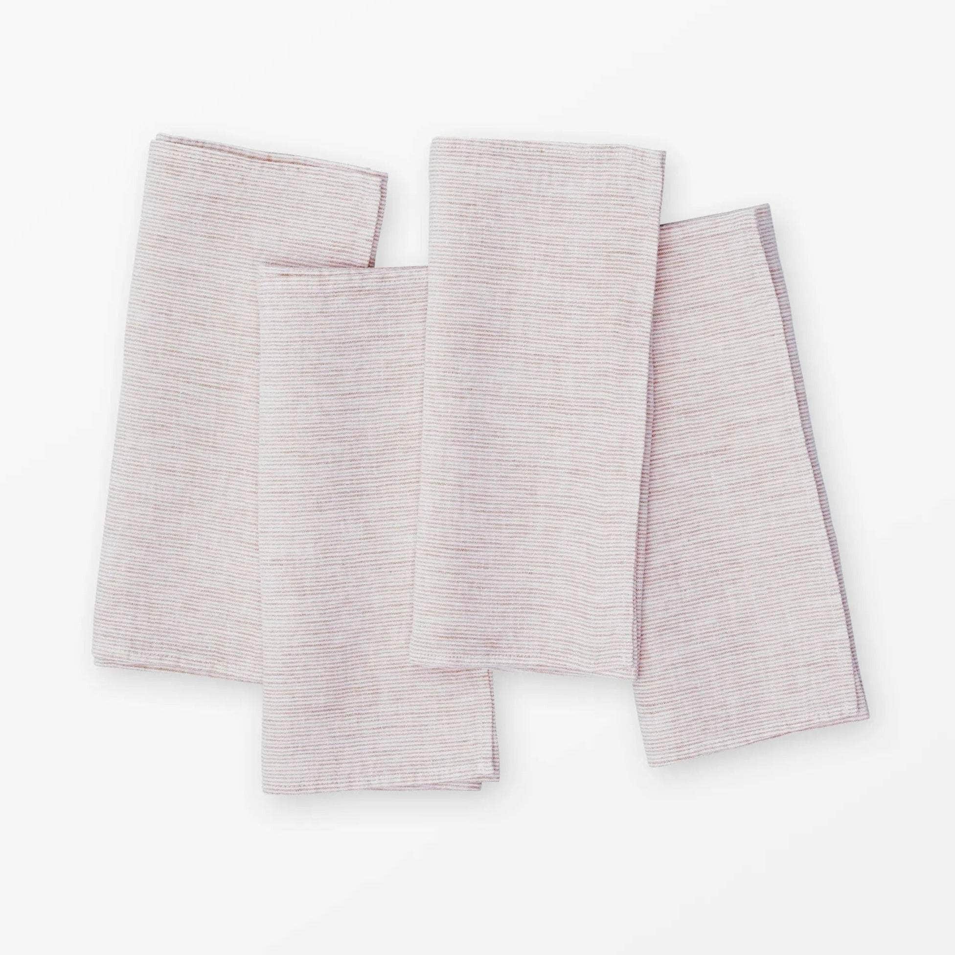 Linen Napkin Micro Stripe Pink - Set of 4