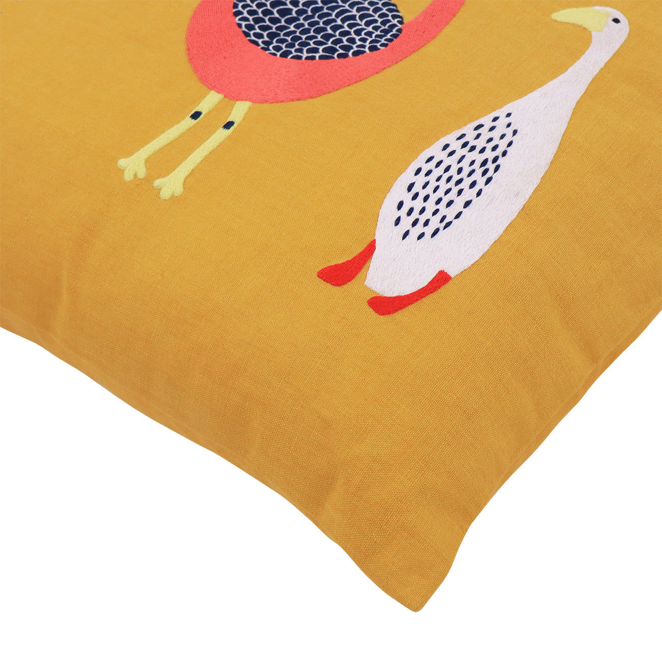 Birds Cushion Cover - Yellow