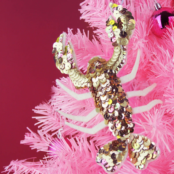 Lorenzo the Lobster Sequin Ornament