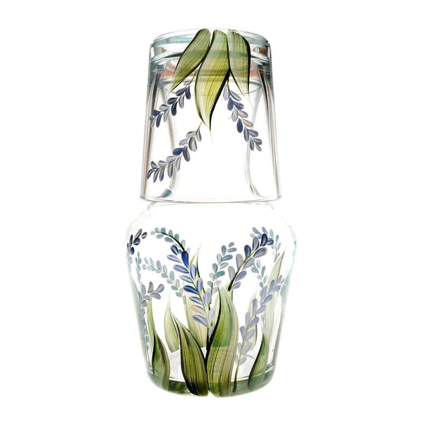 Sky Blue Lavender Carafe And Tumbler